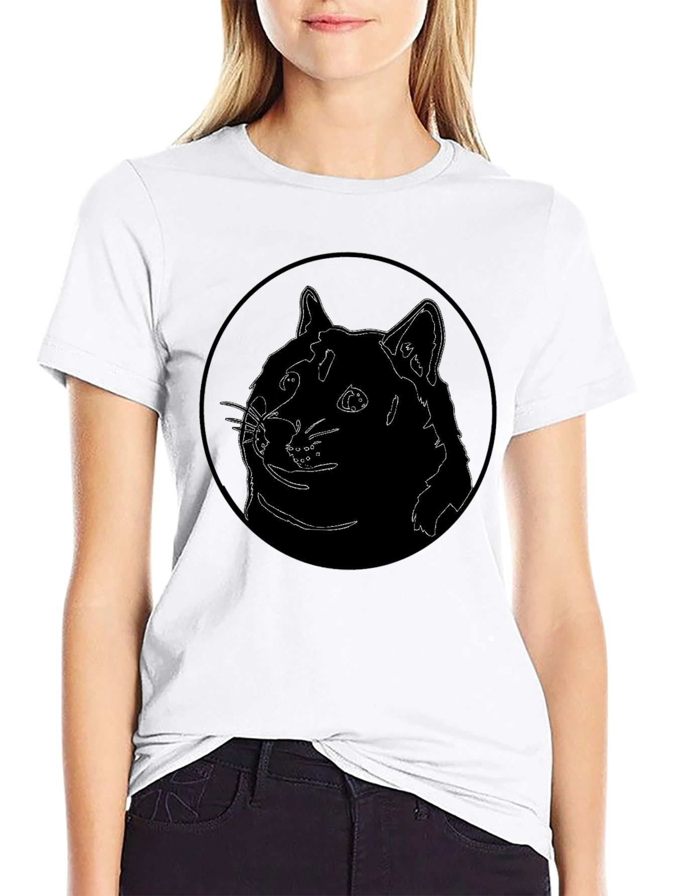 Doge Outline Black T-Shirt