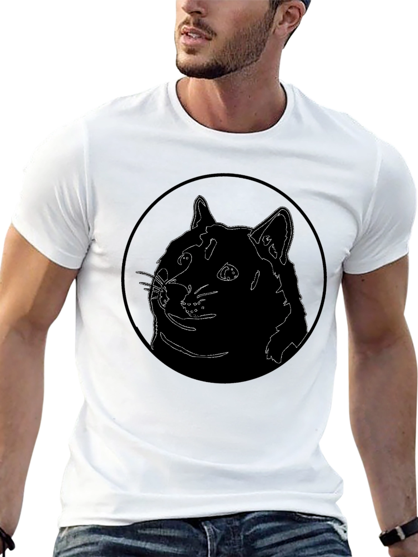 Doge Outline Black T-Shirt