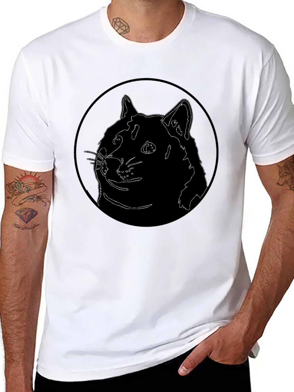 Doge Outline Black T-Shirt