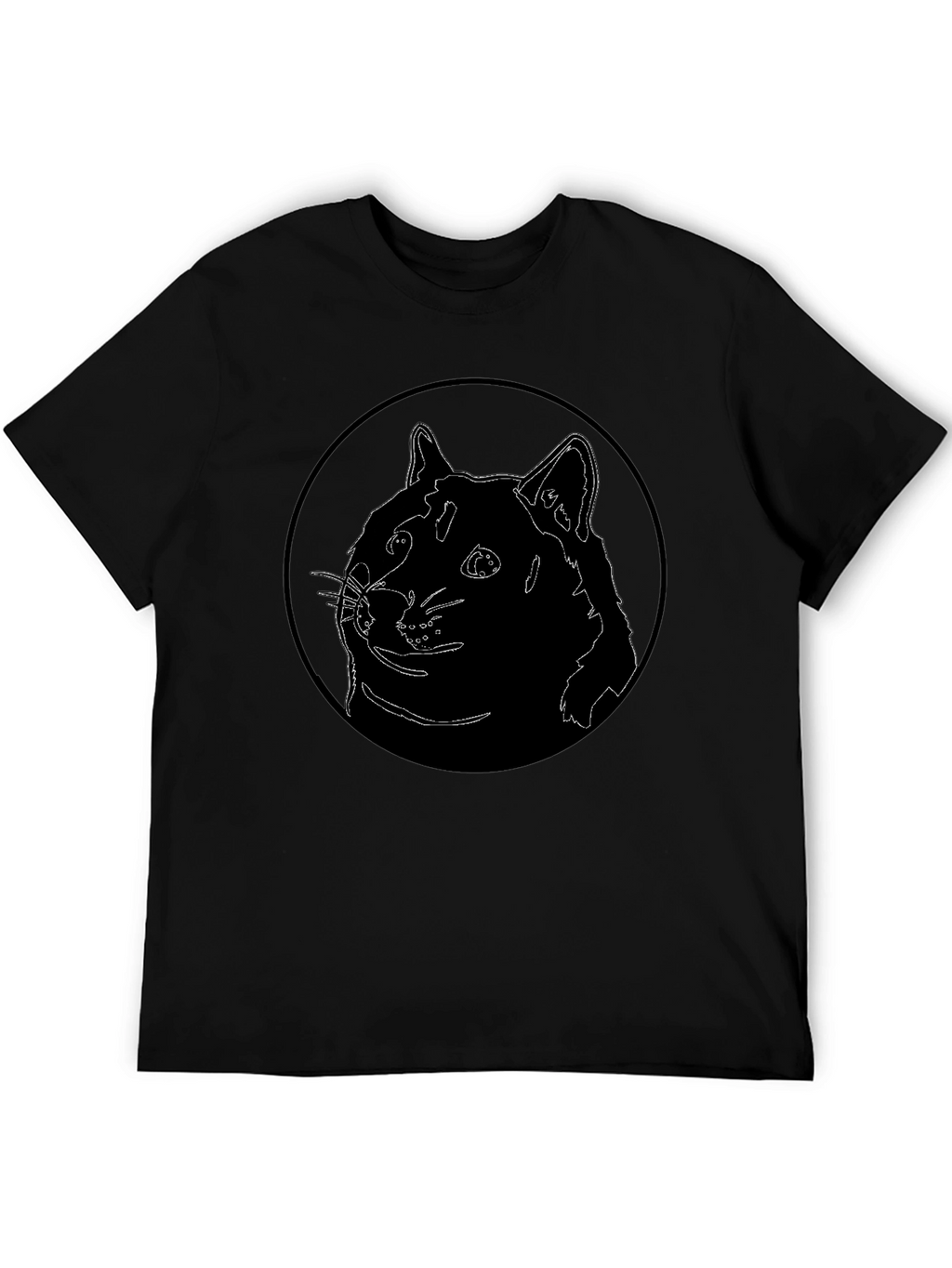 Doge Outline Black T-Shirt