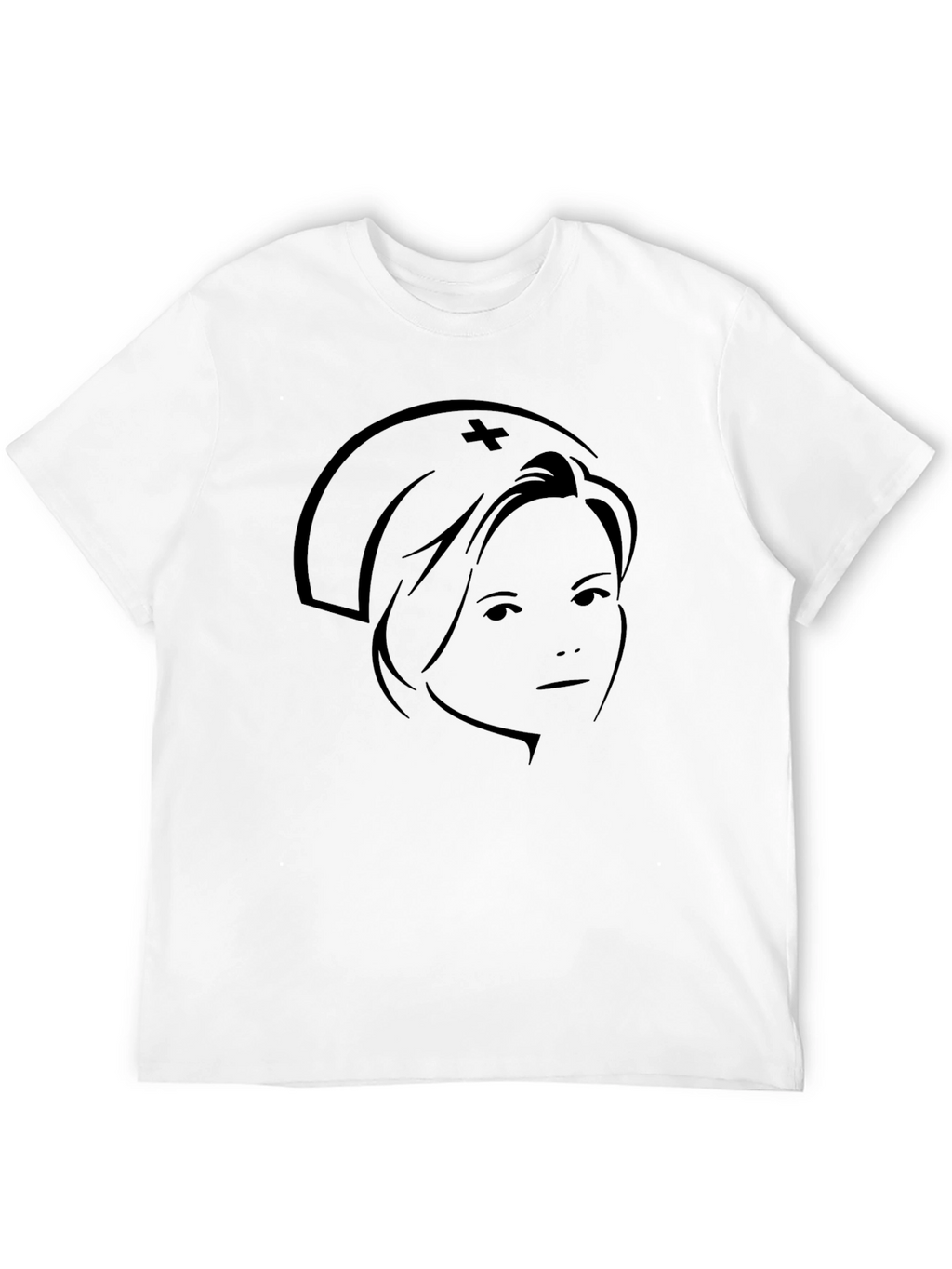Nurse Silhouette Graphic Tee - Black Cotton T-Shirt