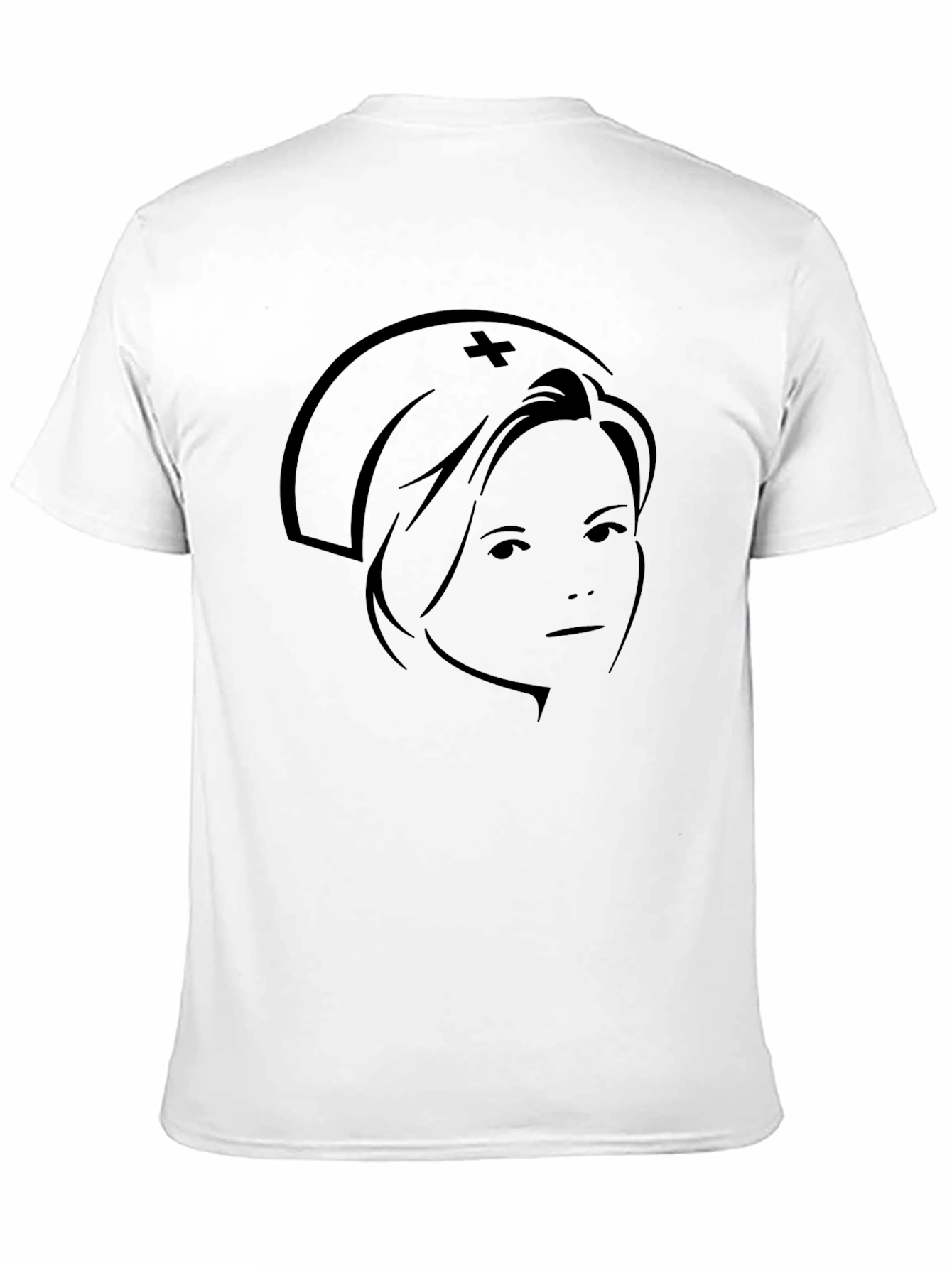 Nurse Silhouette Graphic Tee - Black Cotton T-Shirt