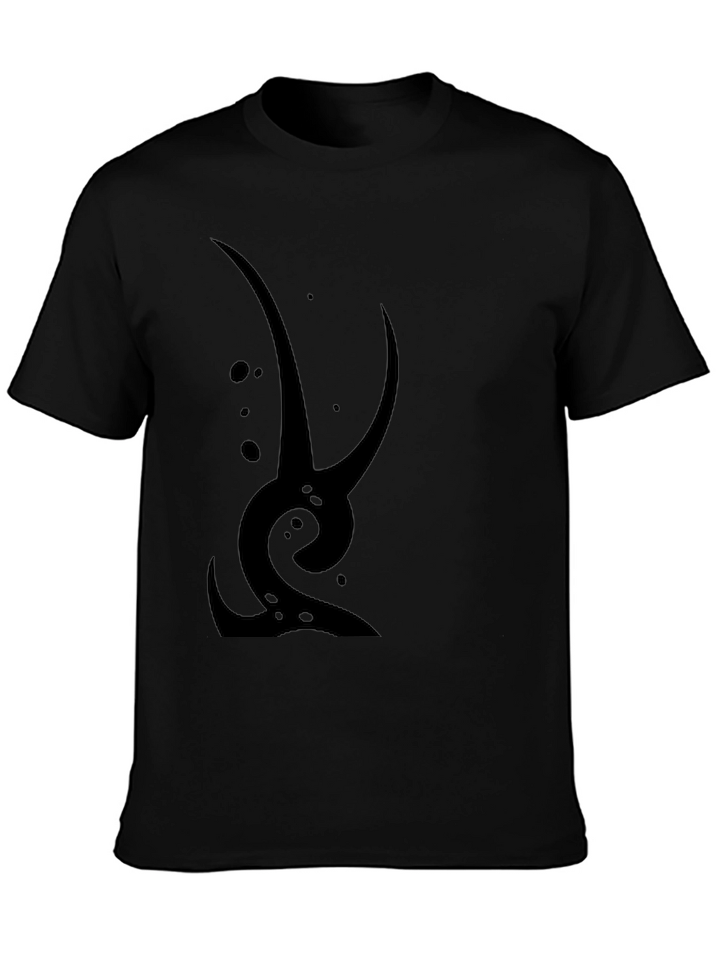 Abstract Graphic Tee - Black Cotton Casual Wear