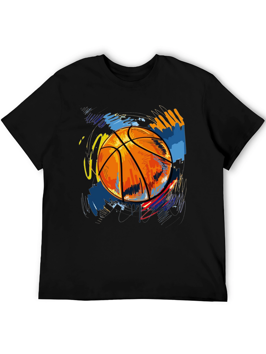 Basketball Graphic Print Tee - Black