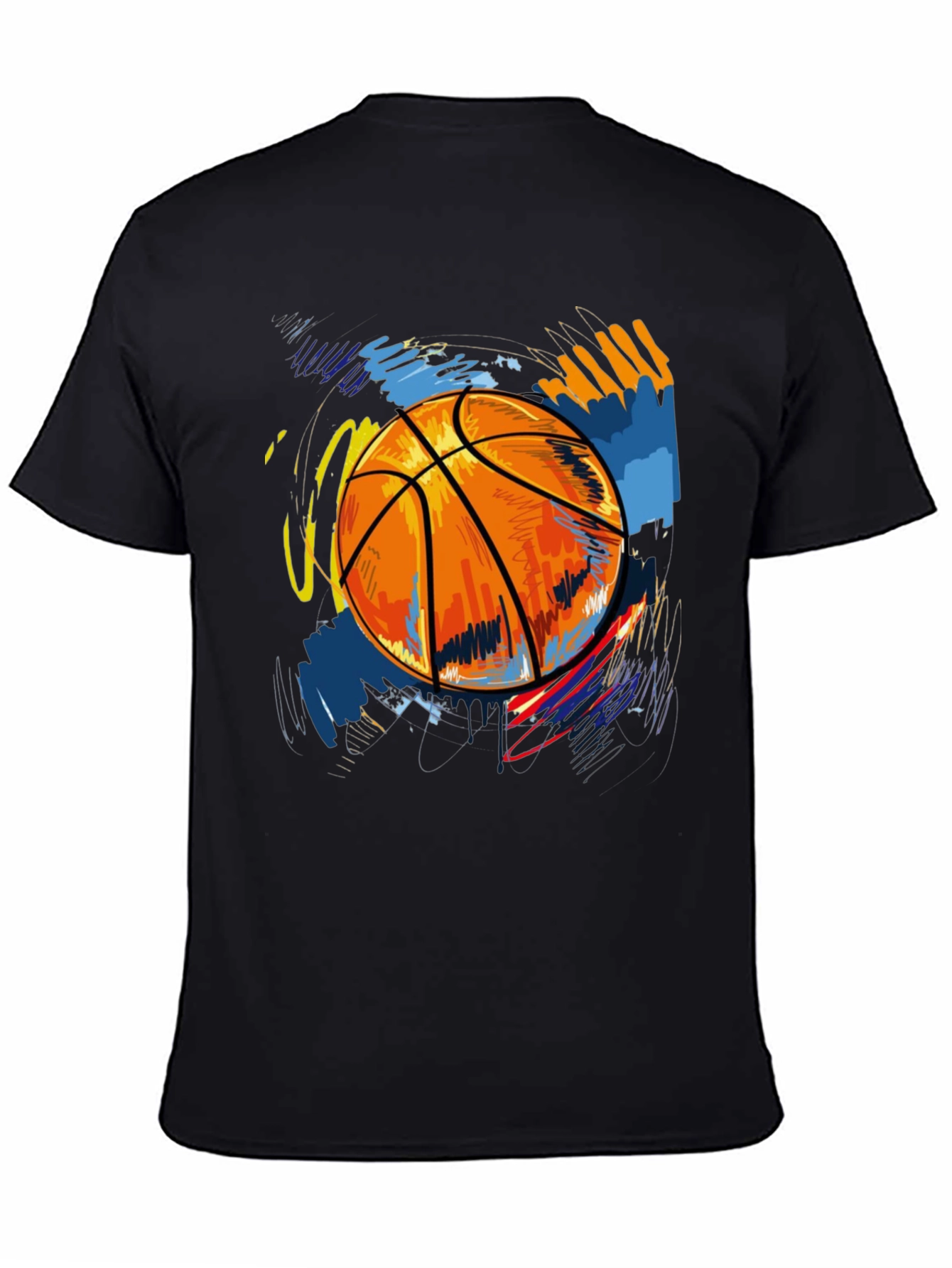 Basketball Graphic Print Tee - Black