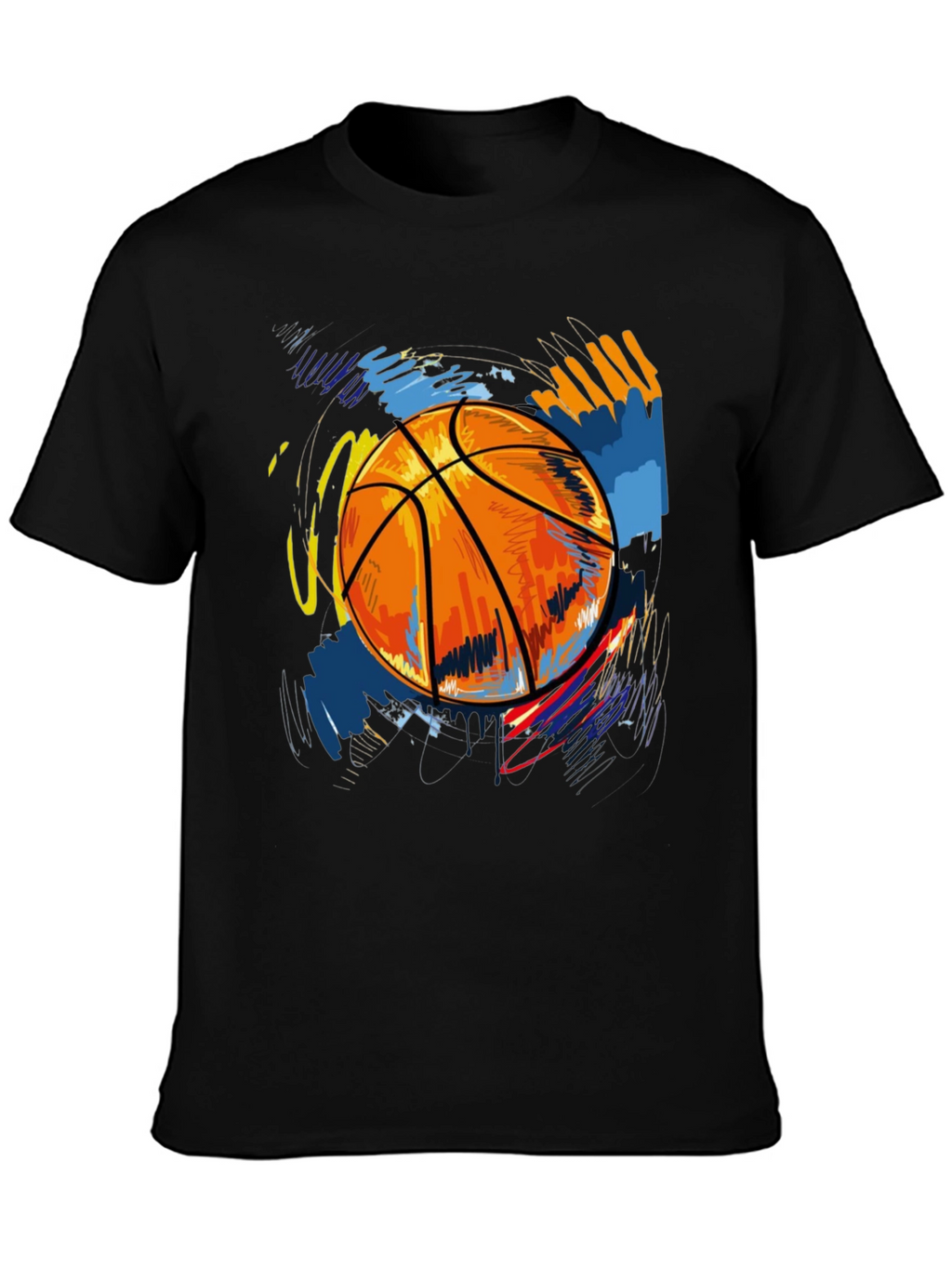 Basketball Graphic Print Tee - Black