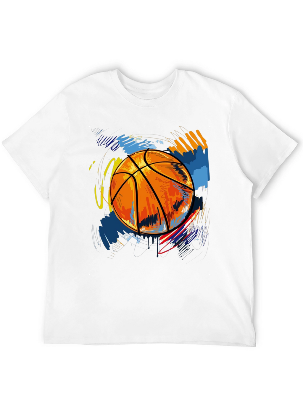 Basketball Graphic Print Tee - Black