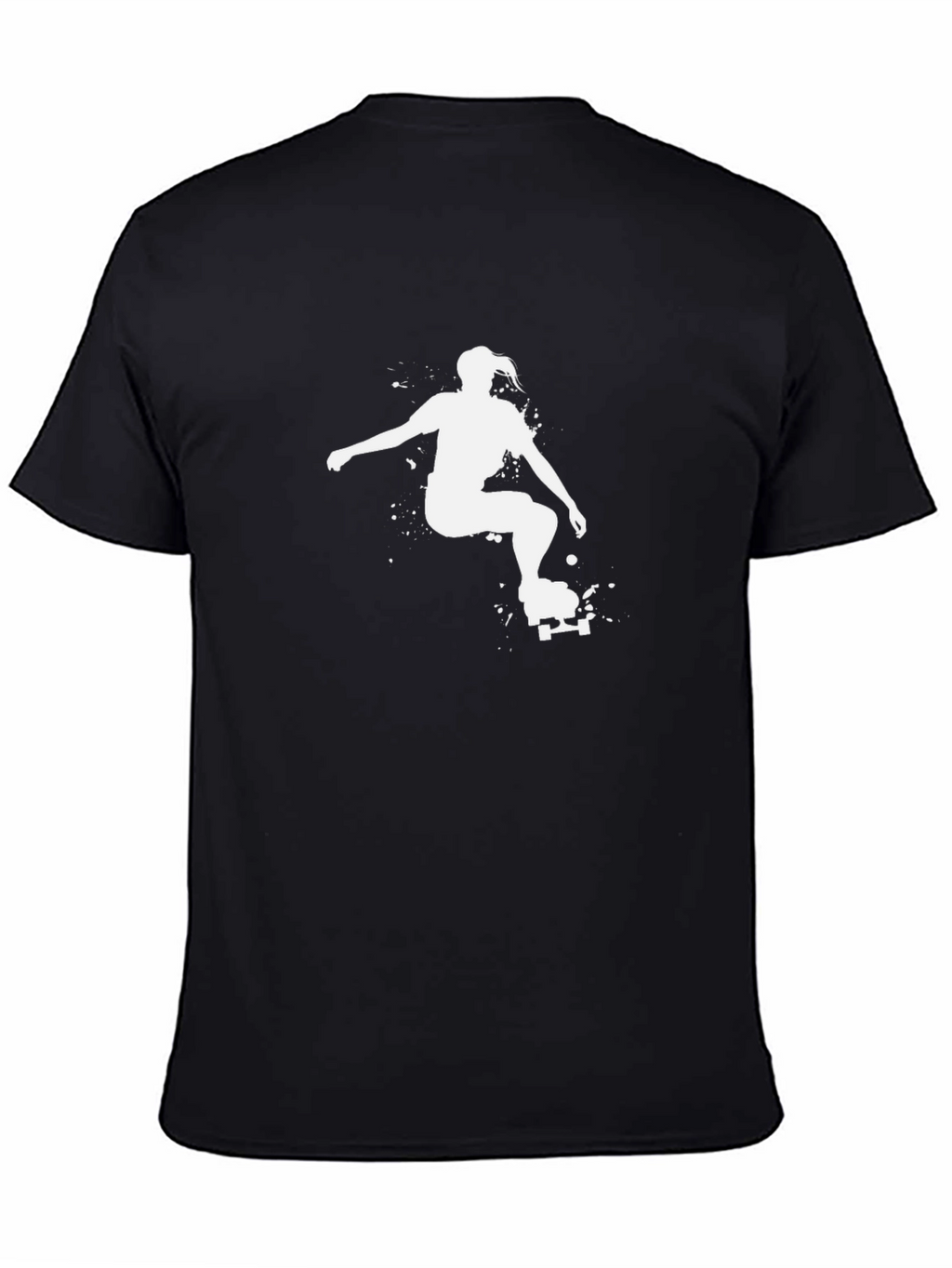Skateboarder Graphic Tee - Stylish Black Cotton T-Shirt