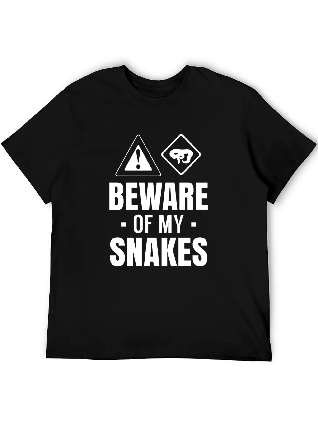 Beware of My Snakes Mens Black T-Shirt