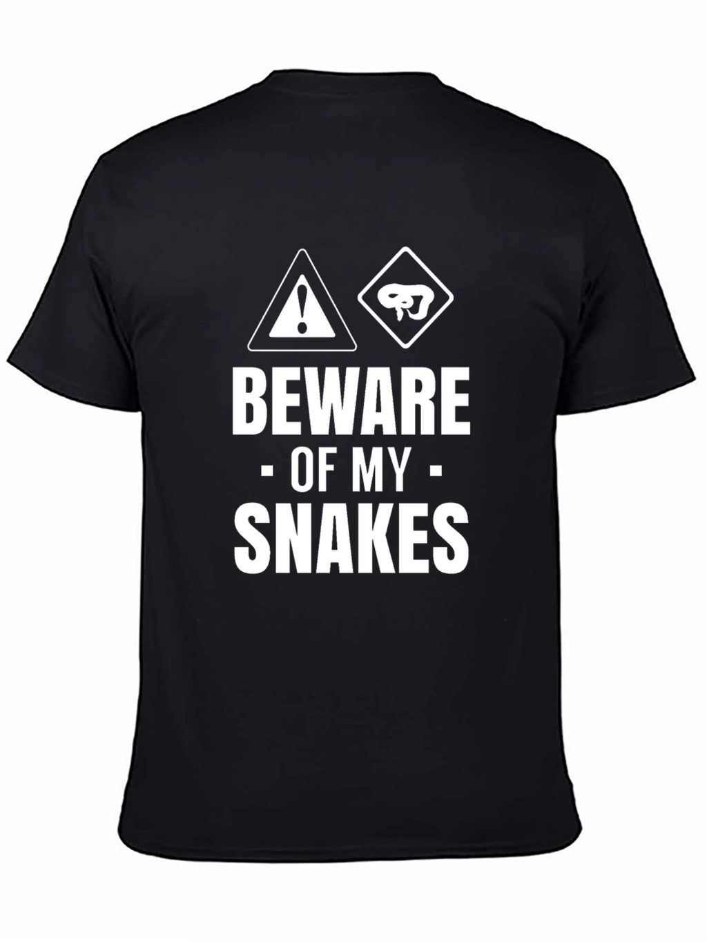 Beware of My Snakes Mens Black T-Shirt