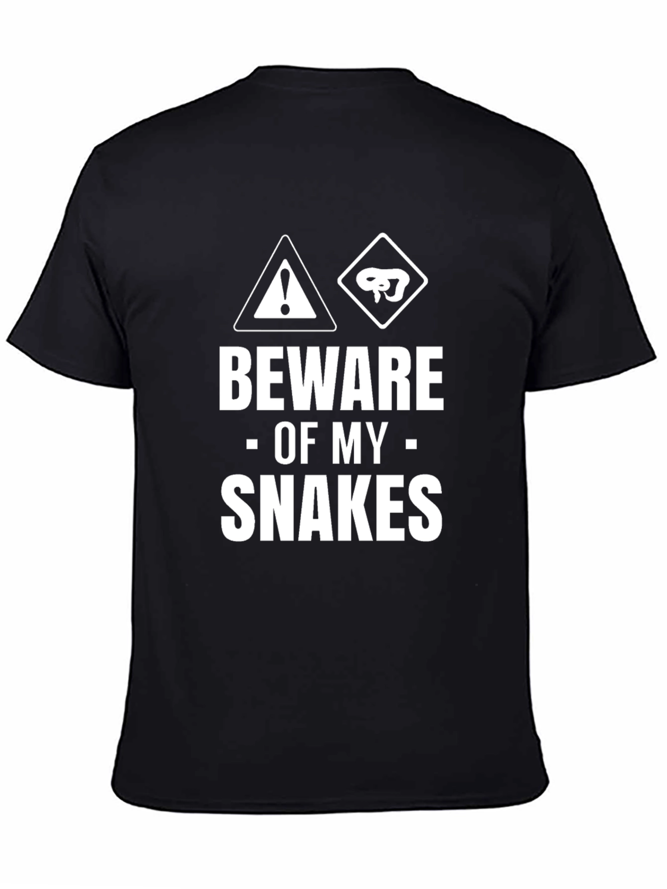 Beware of My Snakes Mens Black T-Shirt