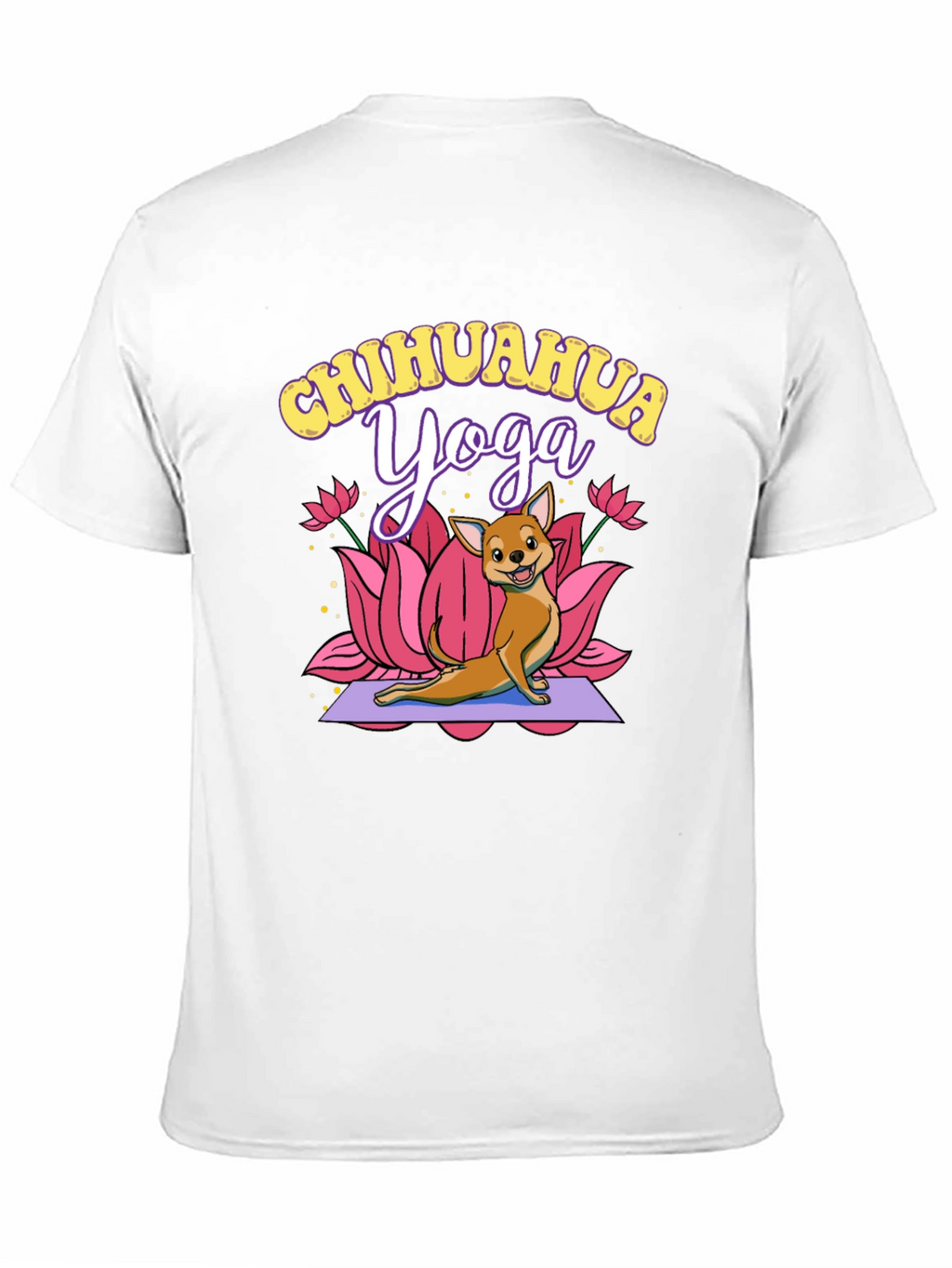 Chihuahua Yoga Graphic Tee - Black Cotton T-Shirt