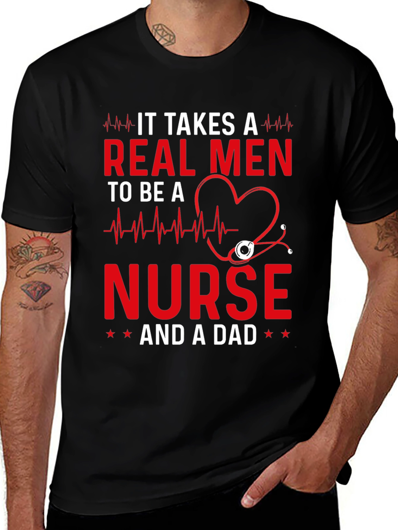 Real Men Nurse and Dad T-Shirt