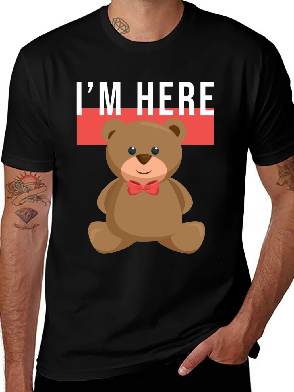 Im Here Teddy Bear Graphic Tee
