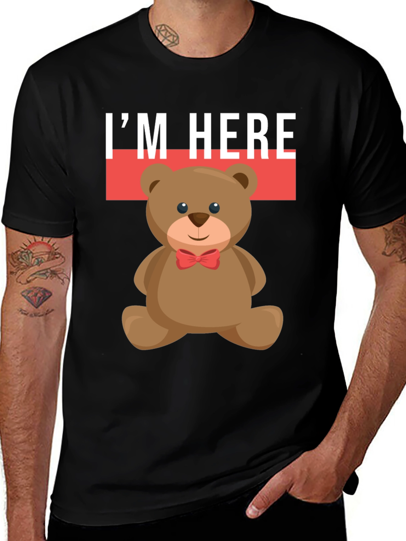 Im Here Teddy Bear Graphic Tee
