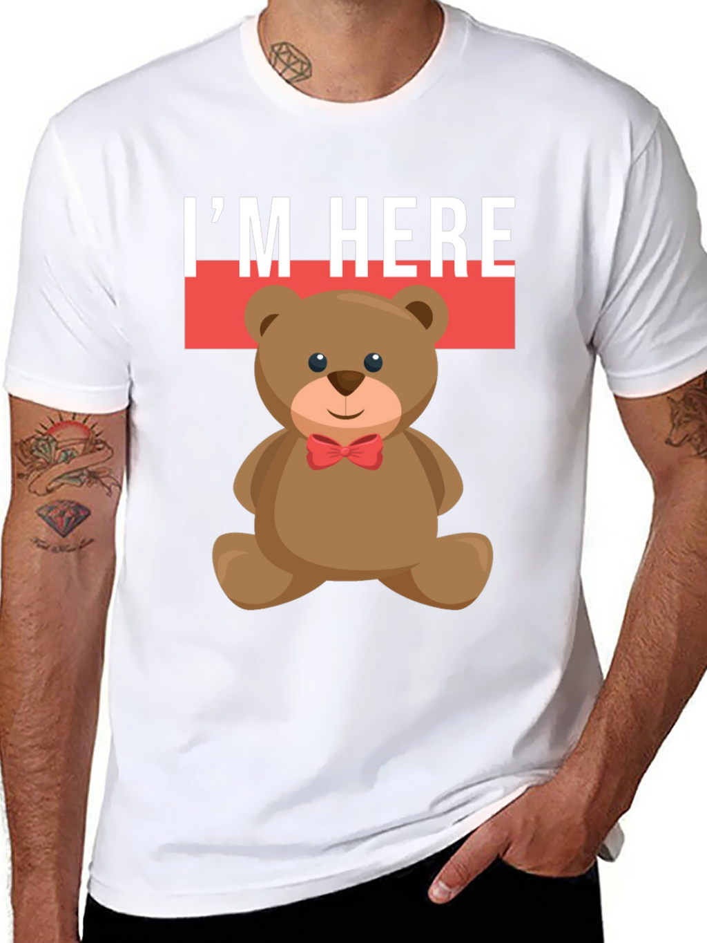 Im Here Teddy Bear Graphic Tee