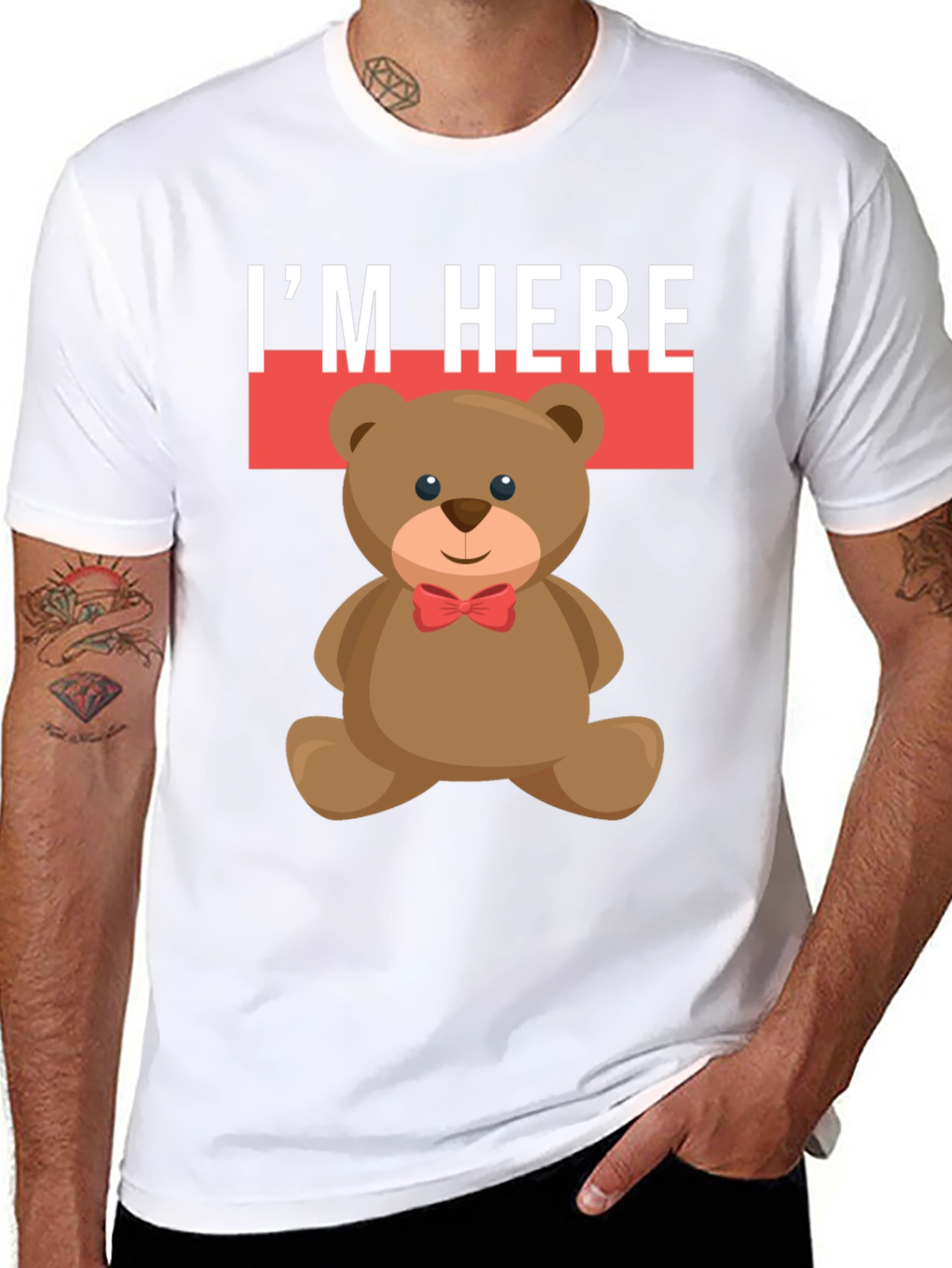 Im Here Teddy Bear Graphic Tee