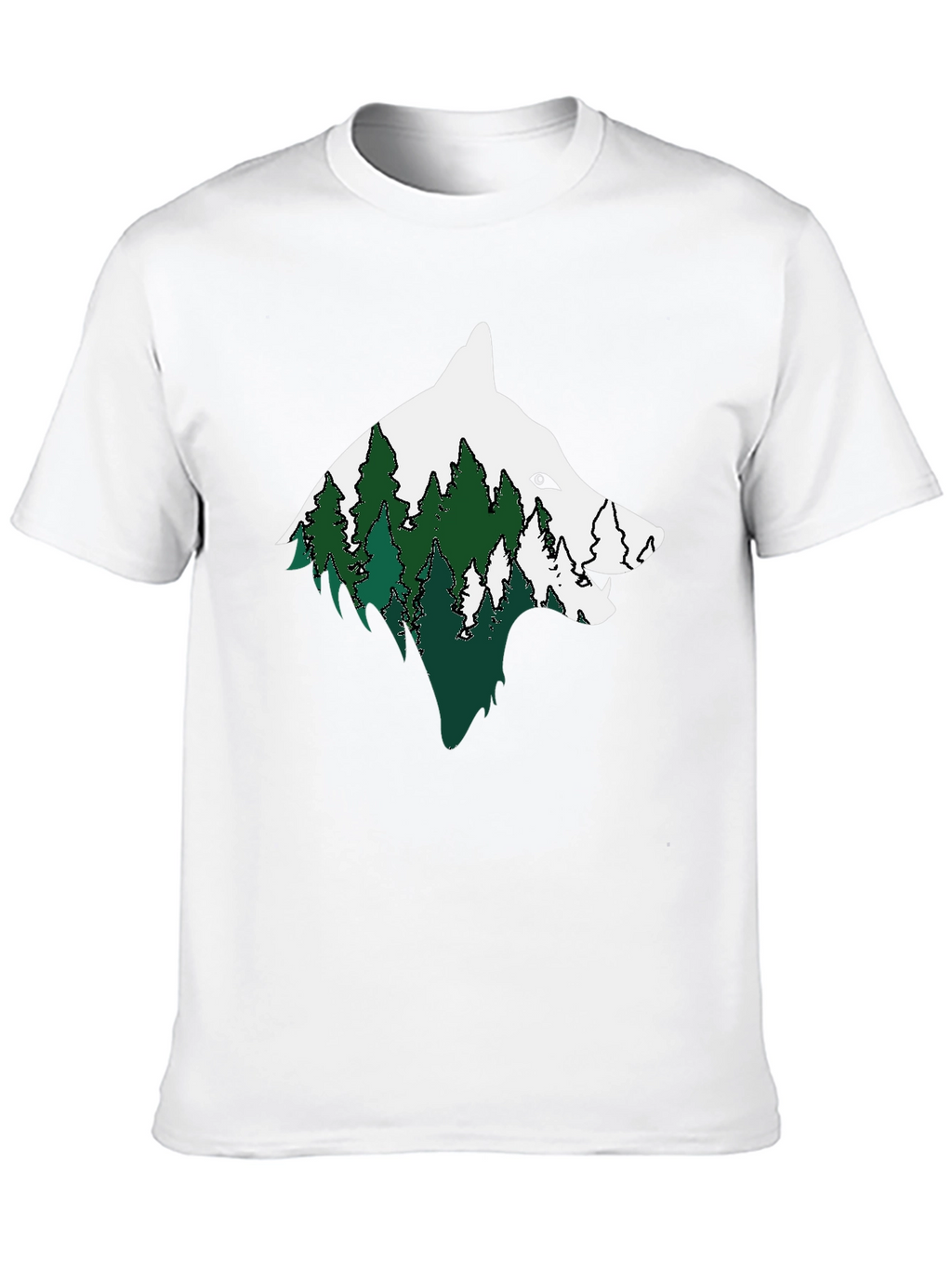 Wolf & Forest Graphic Print Mens Black T-Shirt