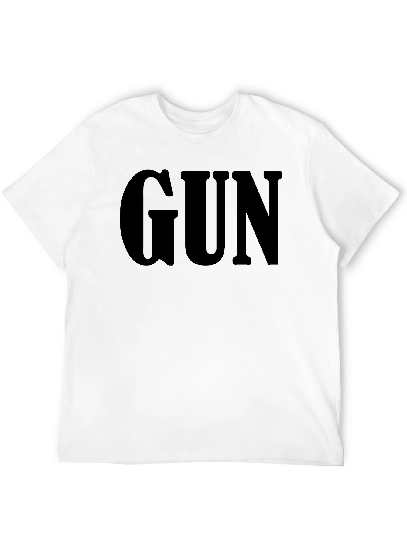 Mens GUN Graphic Print Black T-Shirt