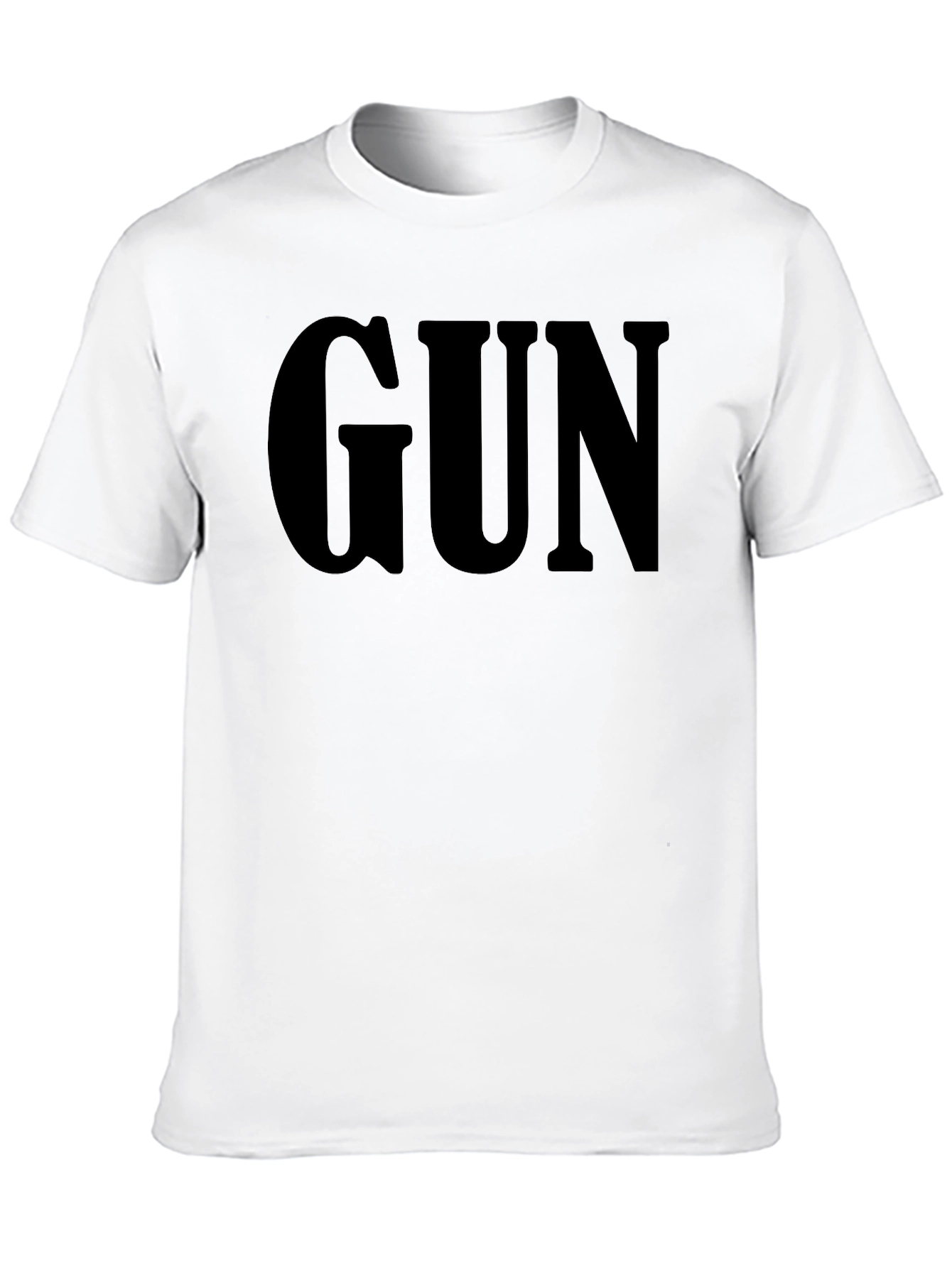 Mens GUN Graphic Print Black T-Shirt