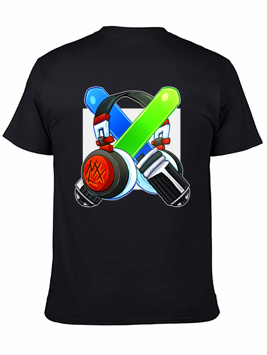 Cool Graphic Tee - Headphones & Light Saber Design