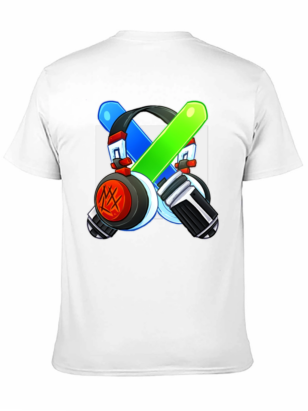 Cool Graphic Tee - Headphones & Light Saber Design