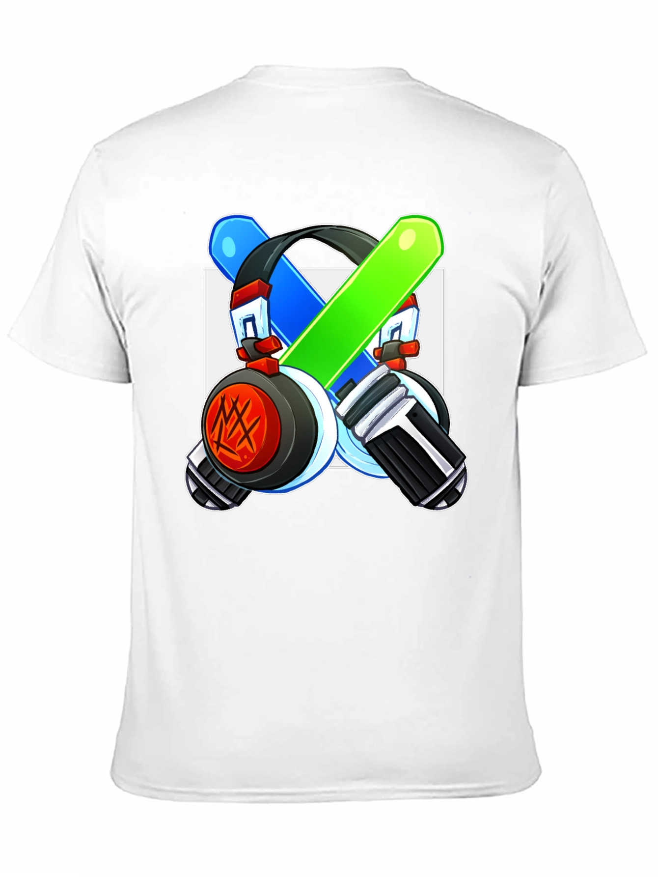 Cool Graphic Tee - Headphones & Light Saber Design