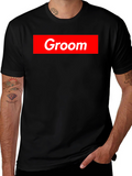 Groom Crew Tee - Bold Red Graphic