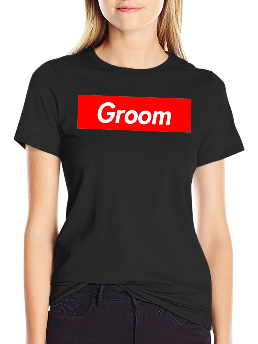 Groom Crew Tee - Bold Red Graphic