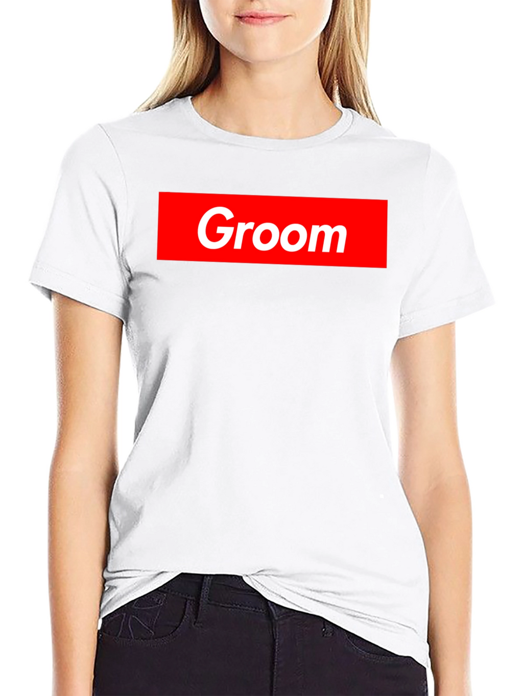 Groom Crew Tee - Bold Red Graphic