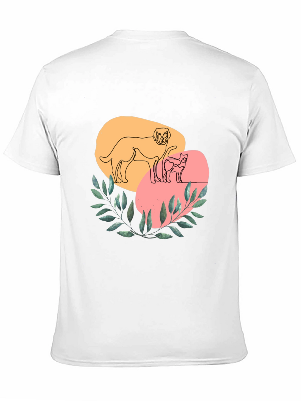 Dog and Cat Line Art Graphic Tee