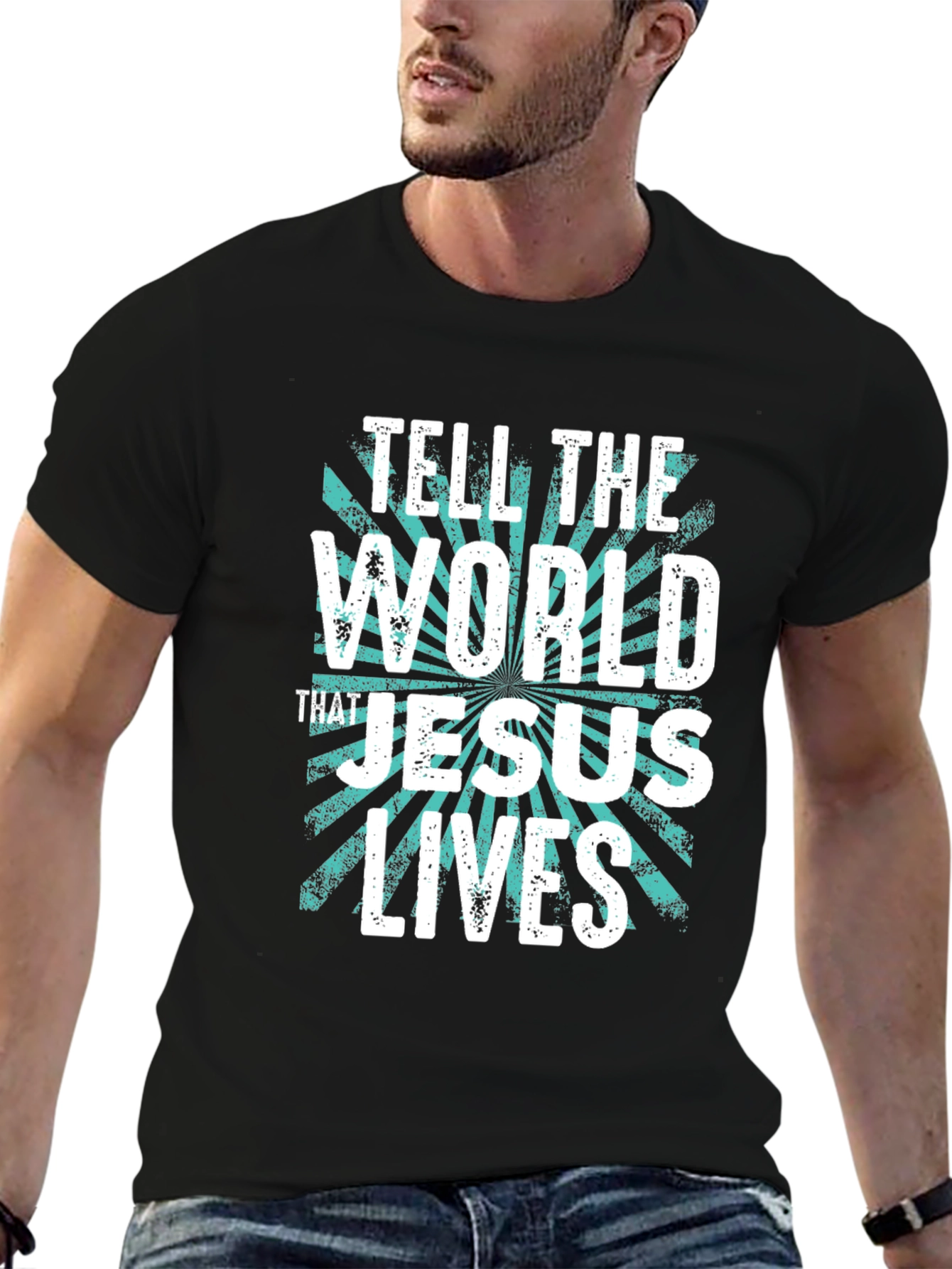 Tell the World Jesus Lives Graphic T-Shirt