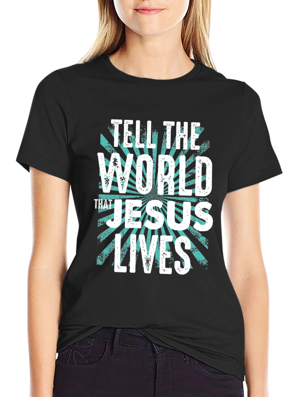 Tell the World Jesus Lives Graphic T-Shirt