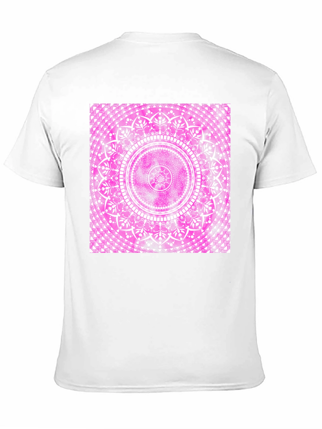 Pink Mandala Graphic Tee - Black Cotton Blend