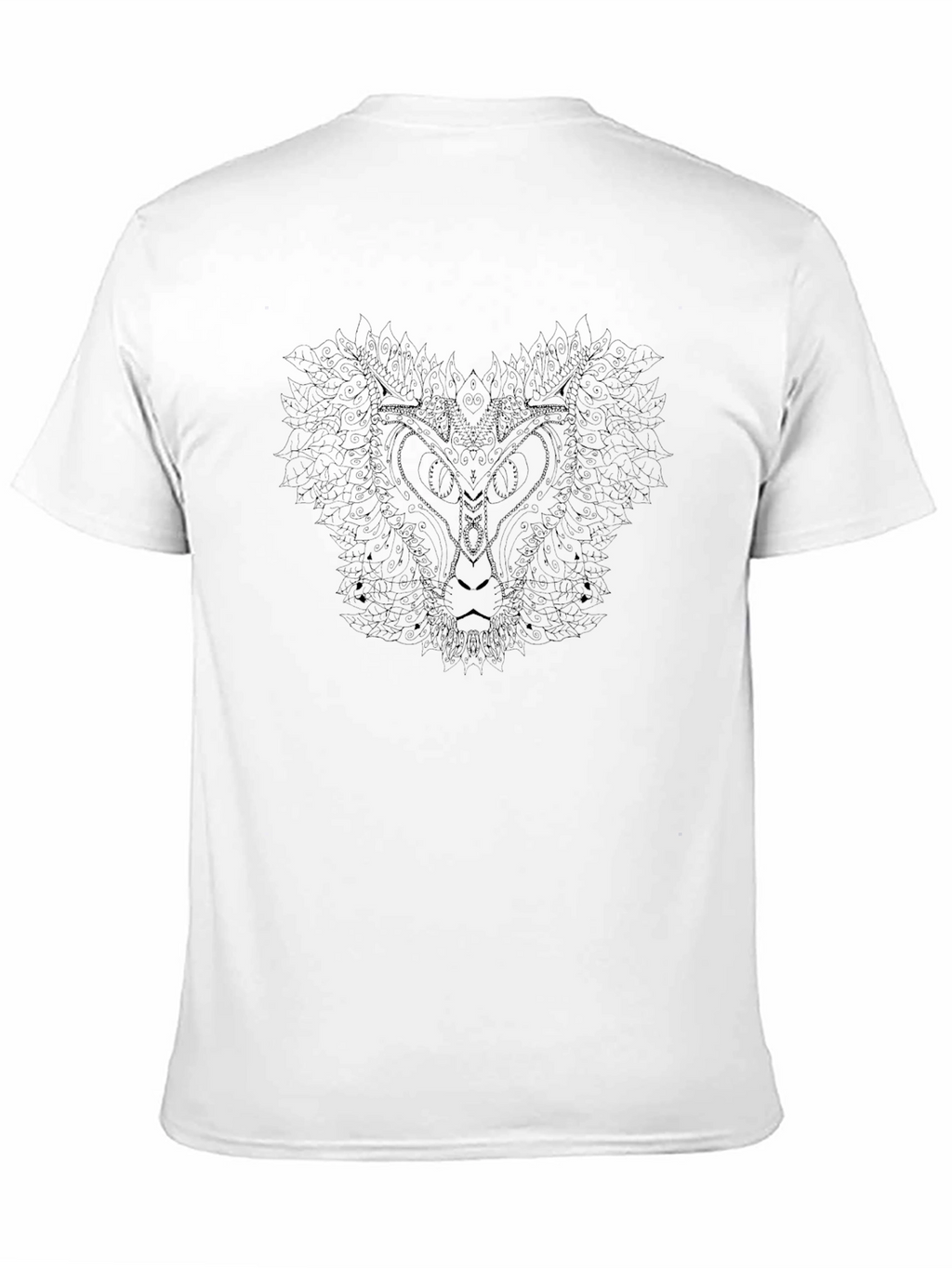 Abstract Lion Graphic Black T-Shirt