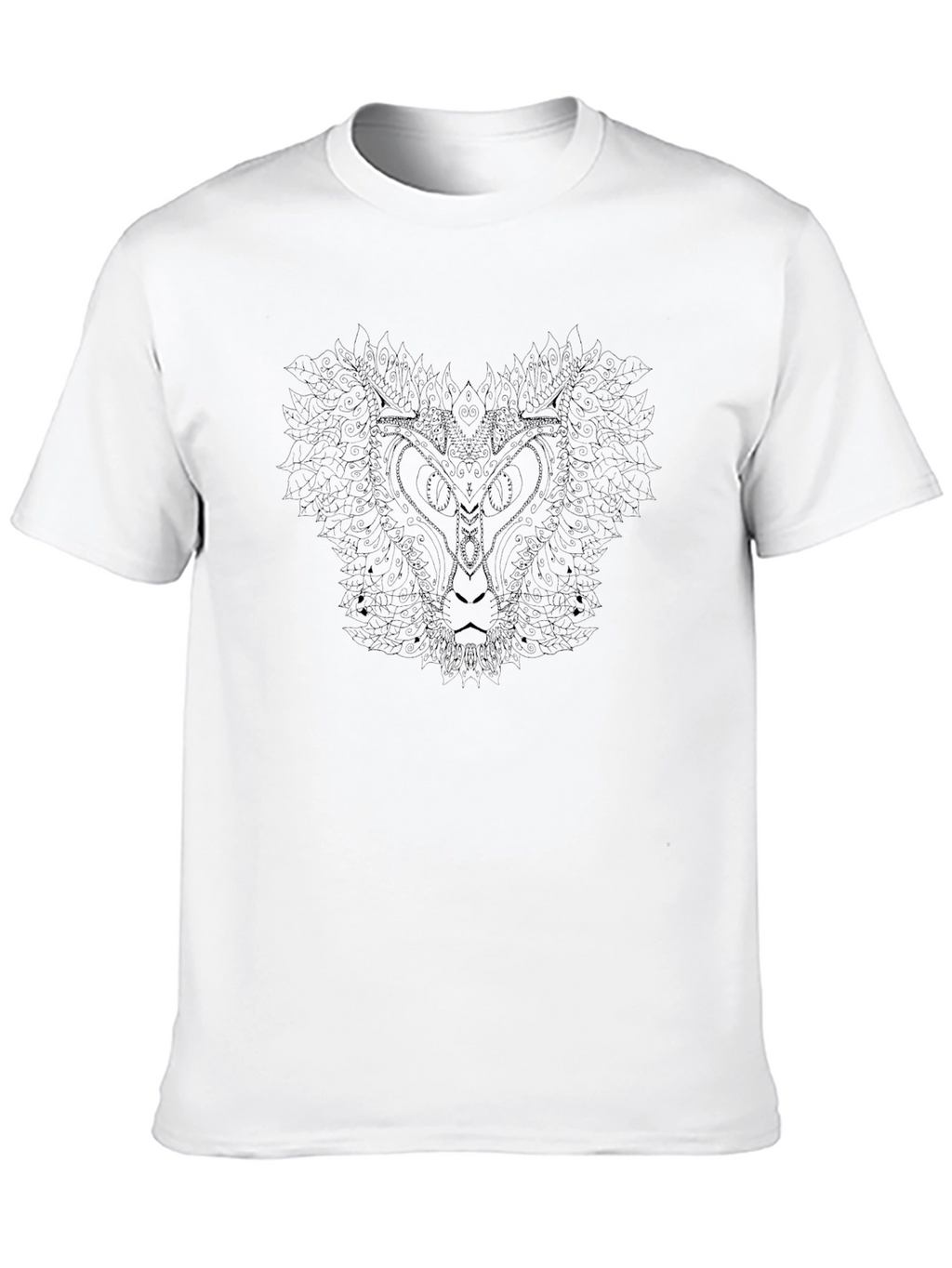 Abstract Lion Graphic Black T-Shirt