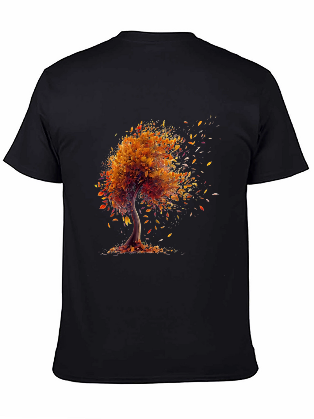 Autumn Tree Graphic Tee - Stylish Black Shirt