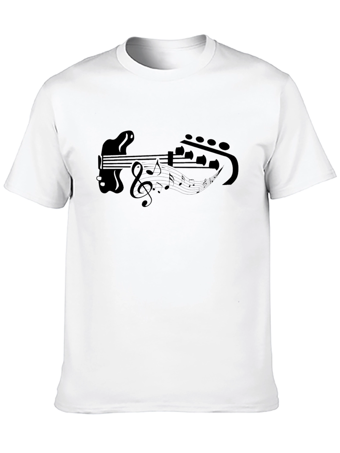 Musical Guitar T-Shirt - Black Cotton Tee