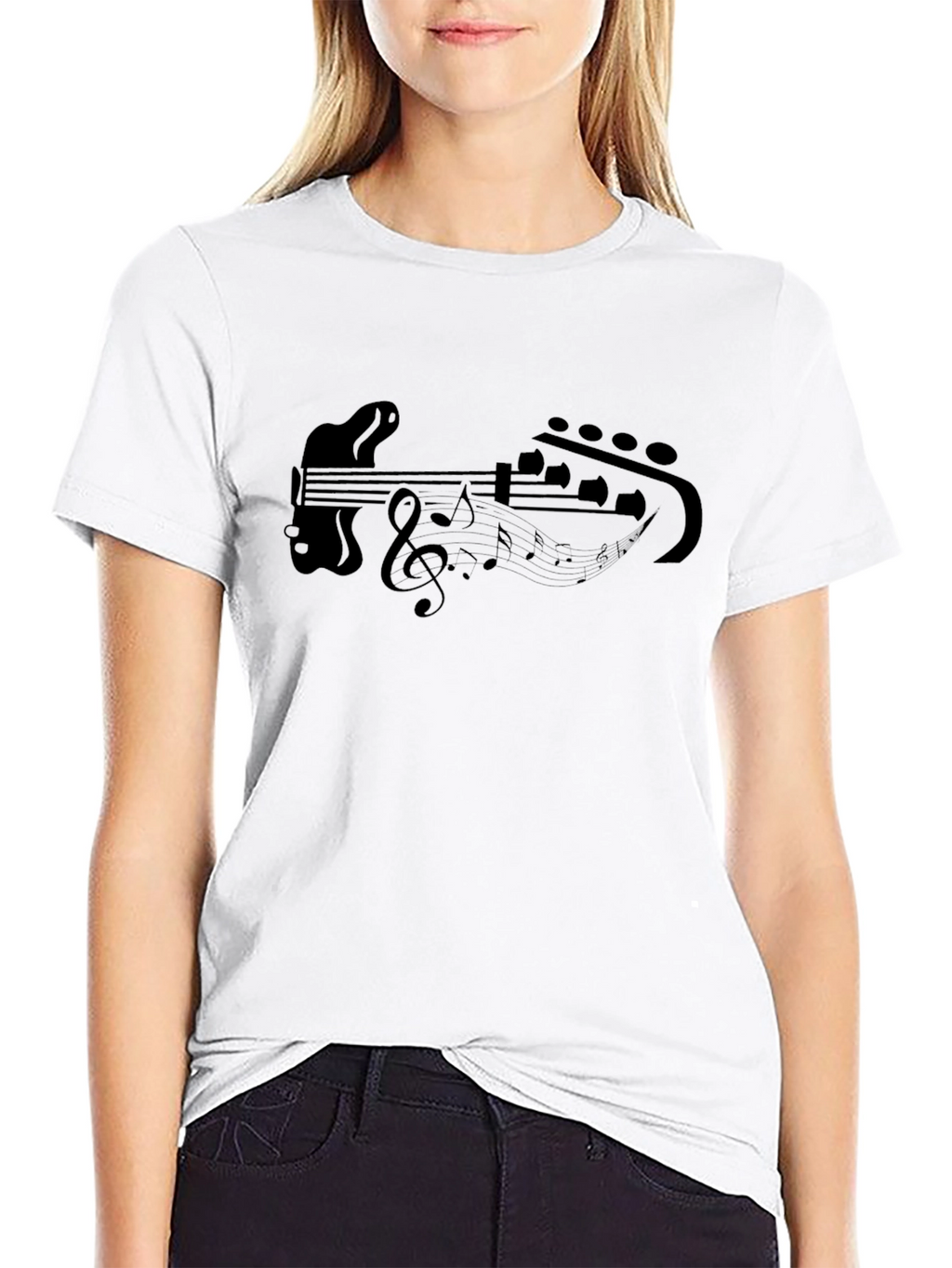 Musical Guitar T-Shirt - Black Cotton Tee