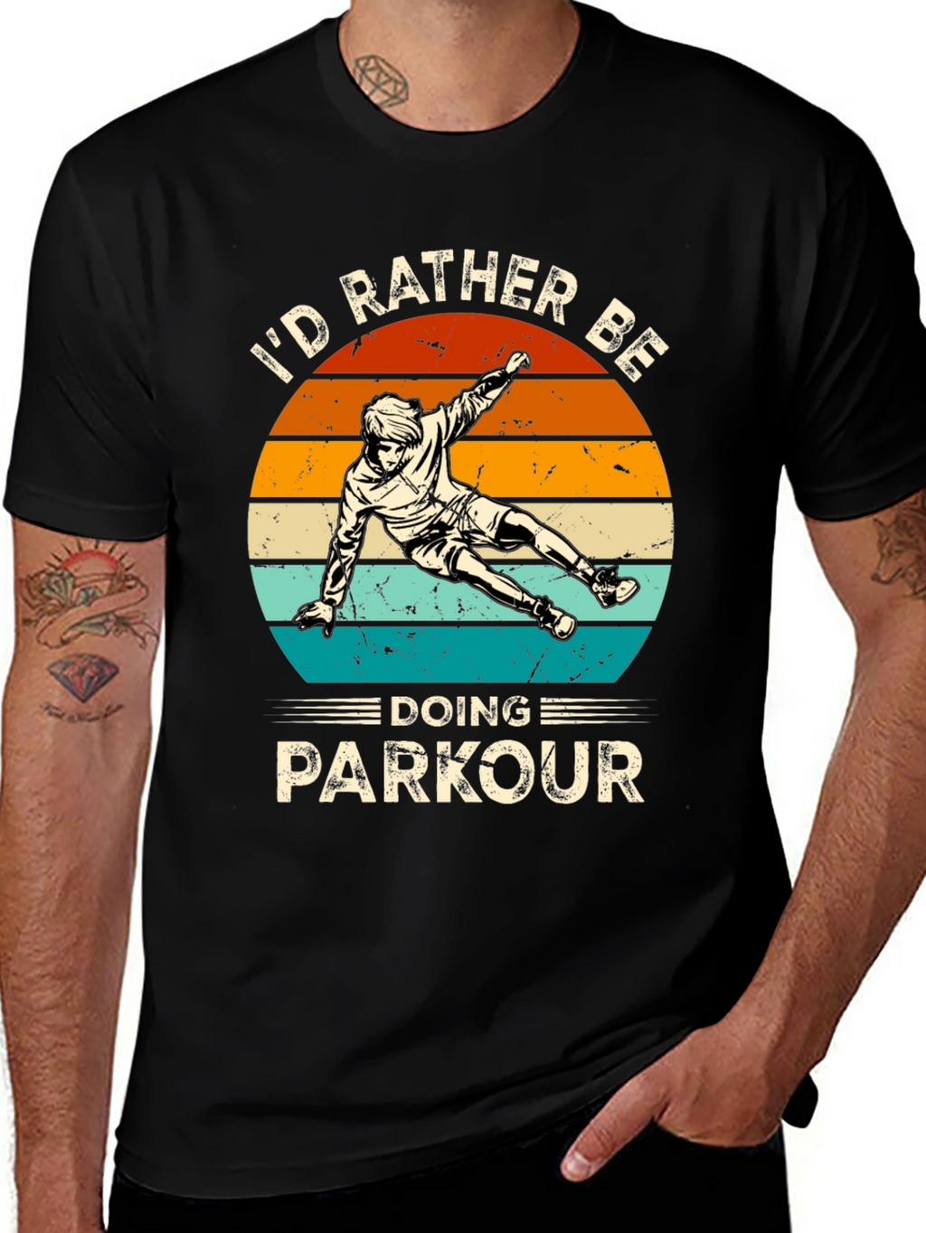 Parkour Graphic Tee: Id Rather Be Doing Parkour Shirt