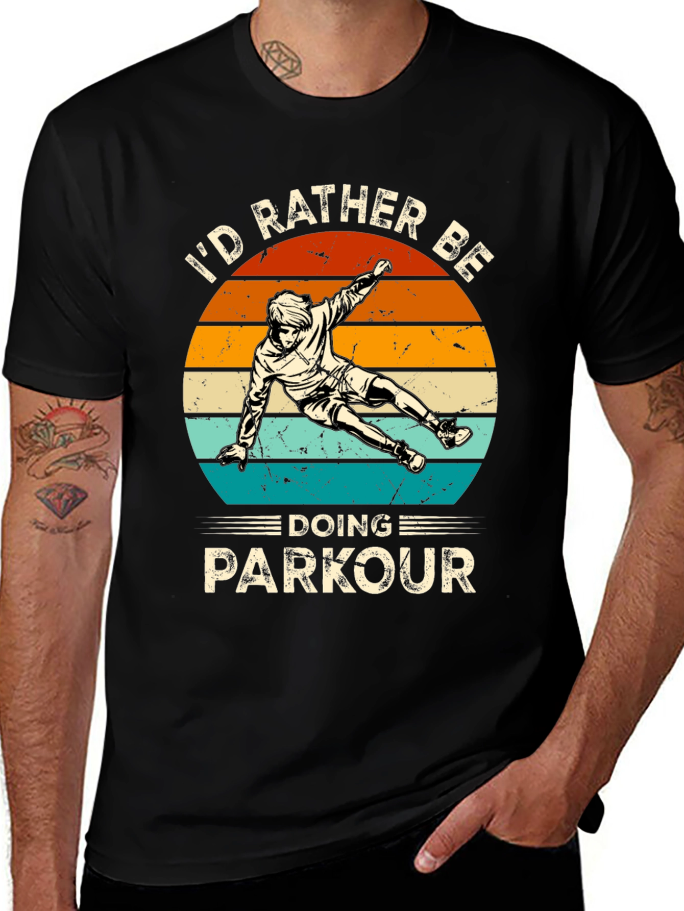 Parkour Graphic Tee: Id Rather Be Doing Parkour Shirt