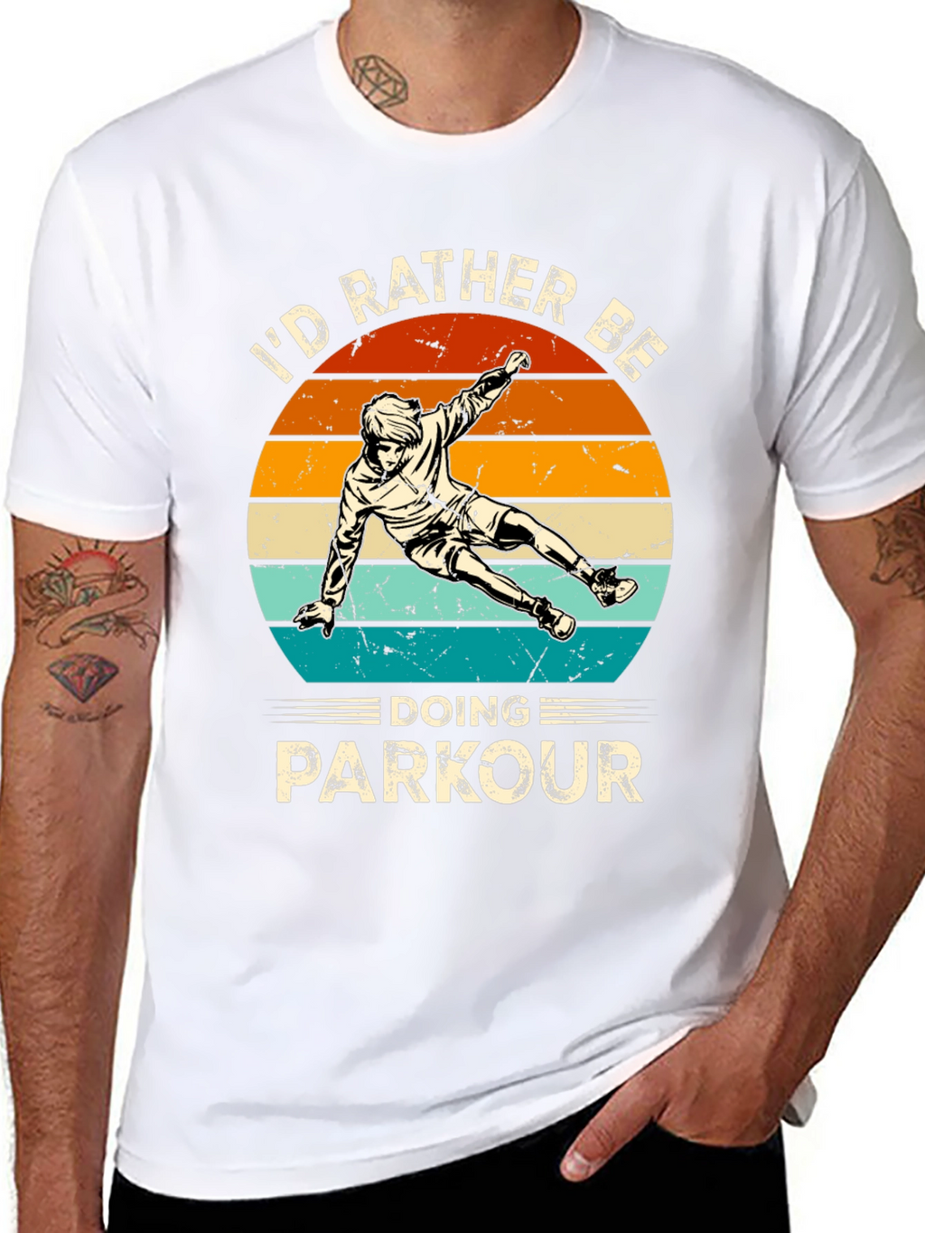 Parkour Graphic Tee: Id Rather Be Doing Parkour Shirt