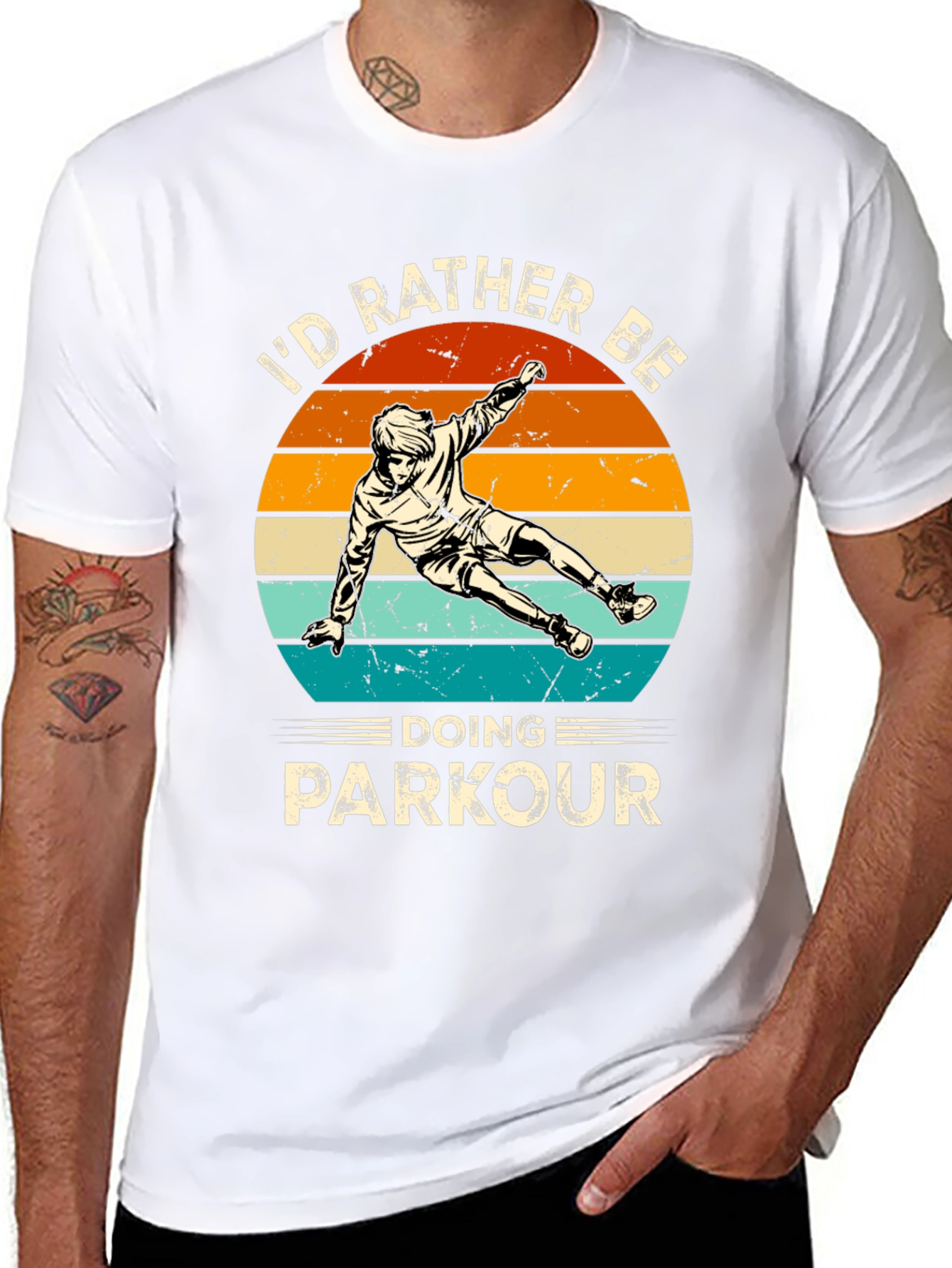 Parkour Graphic Tee: Id Rather Be Doing Parkour Shirt