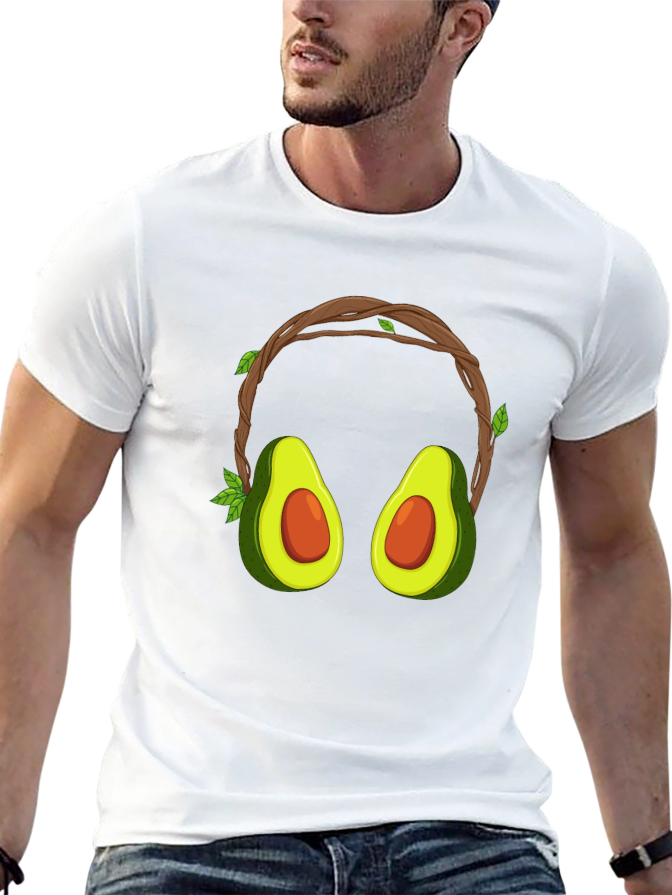 Avocado Headphone Graphic T-Shirt