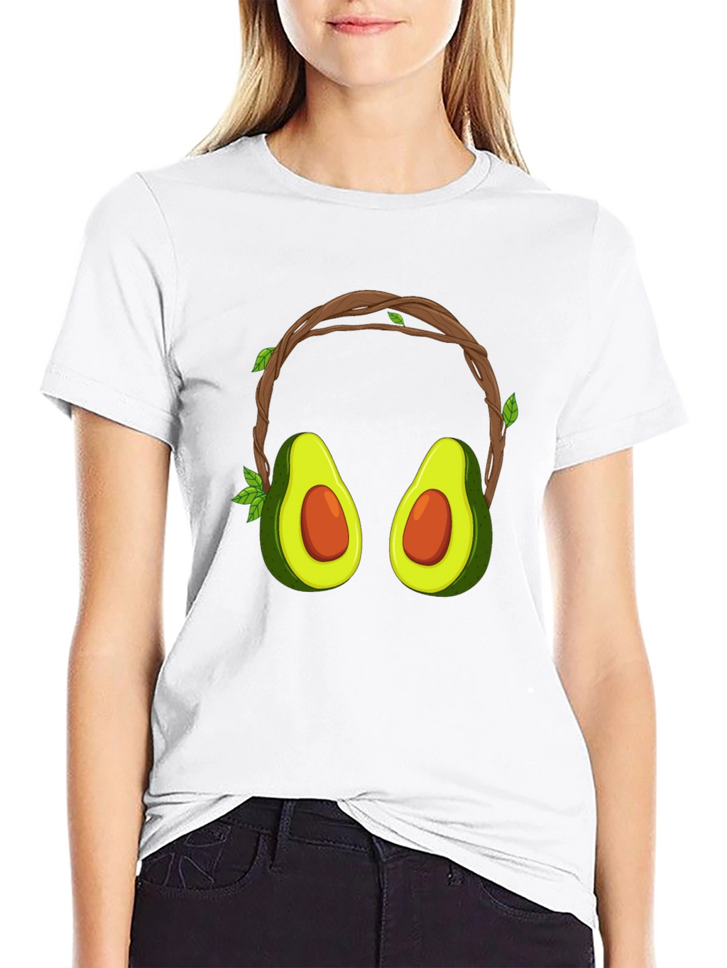Avocado Headphone Graphic T-Shirt