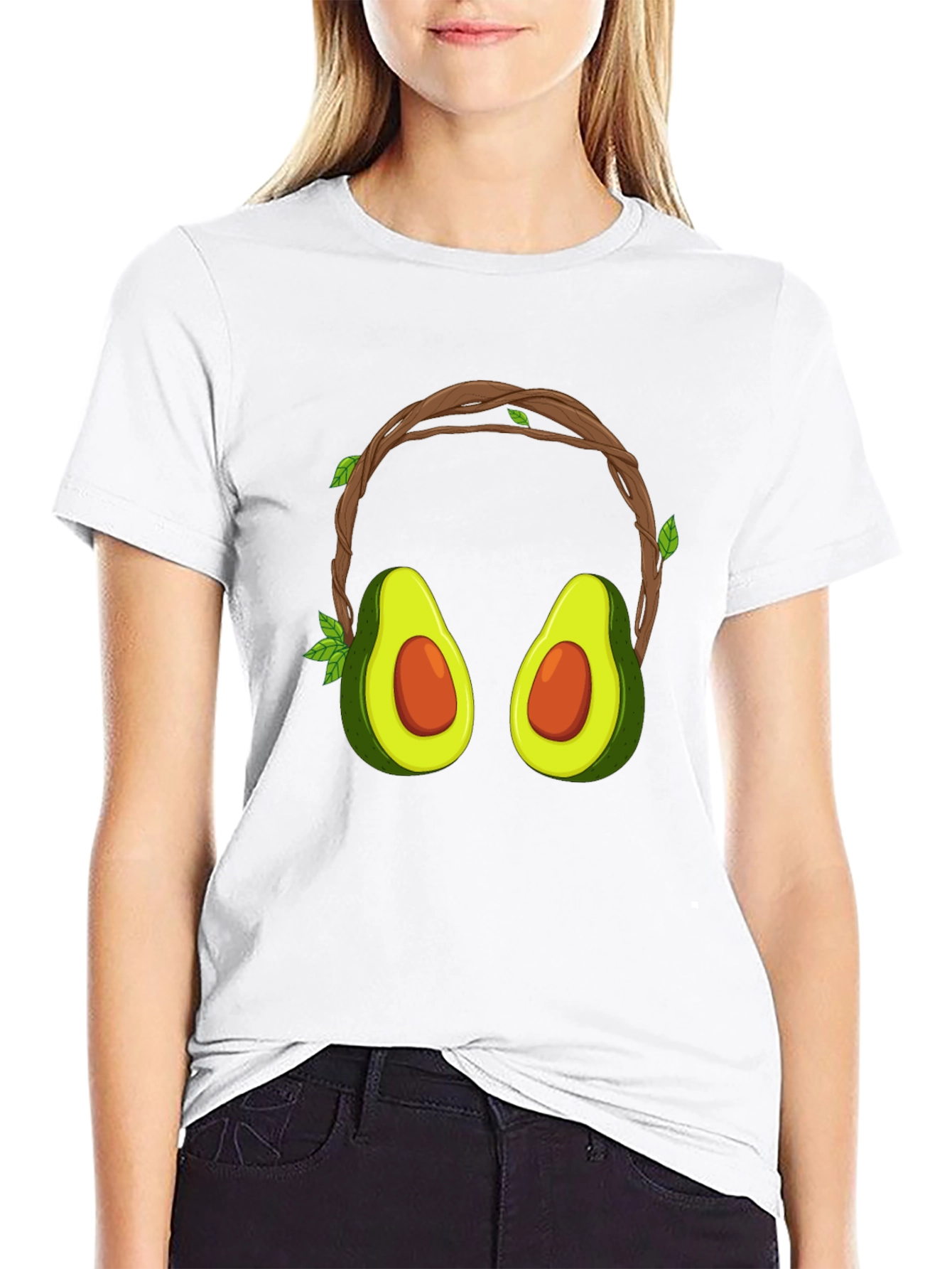 Avocado Headphone Graphic T-Shirt
