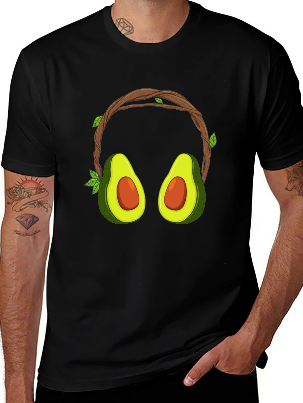 Avocado Headphone Graphic T-Shirt