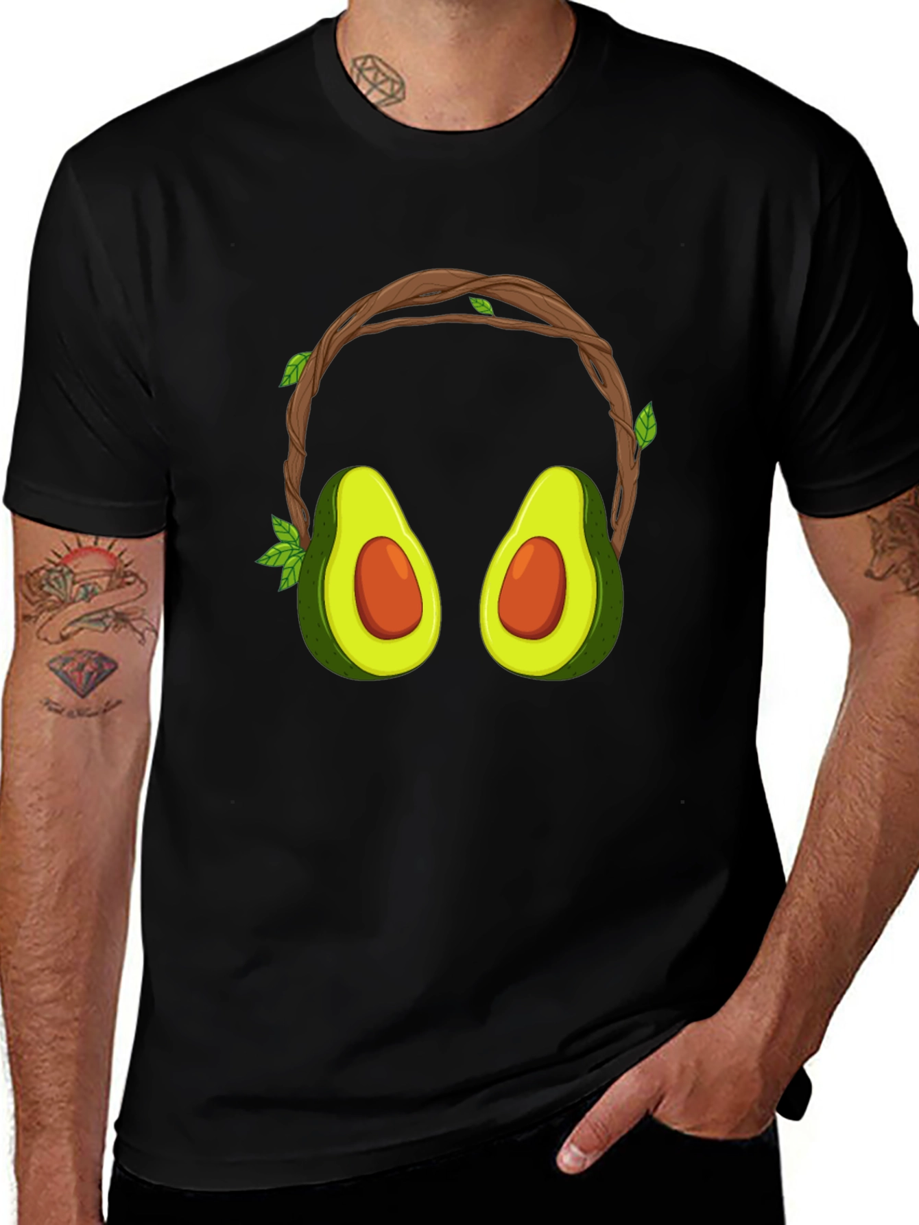 Avocado Headphone Graphic T-Shirt