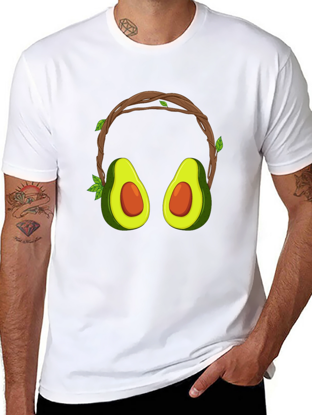 Avocado Headphone Graphic T-Shirt