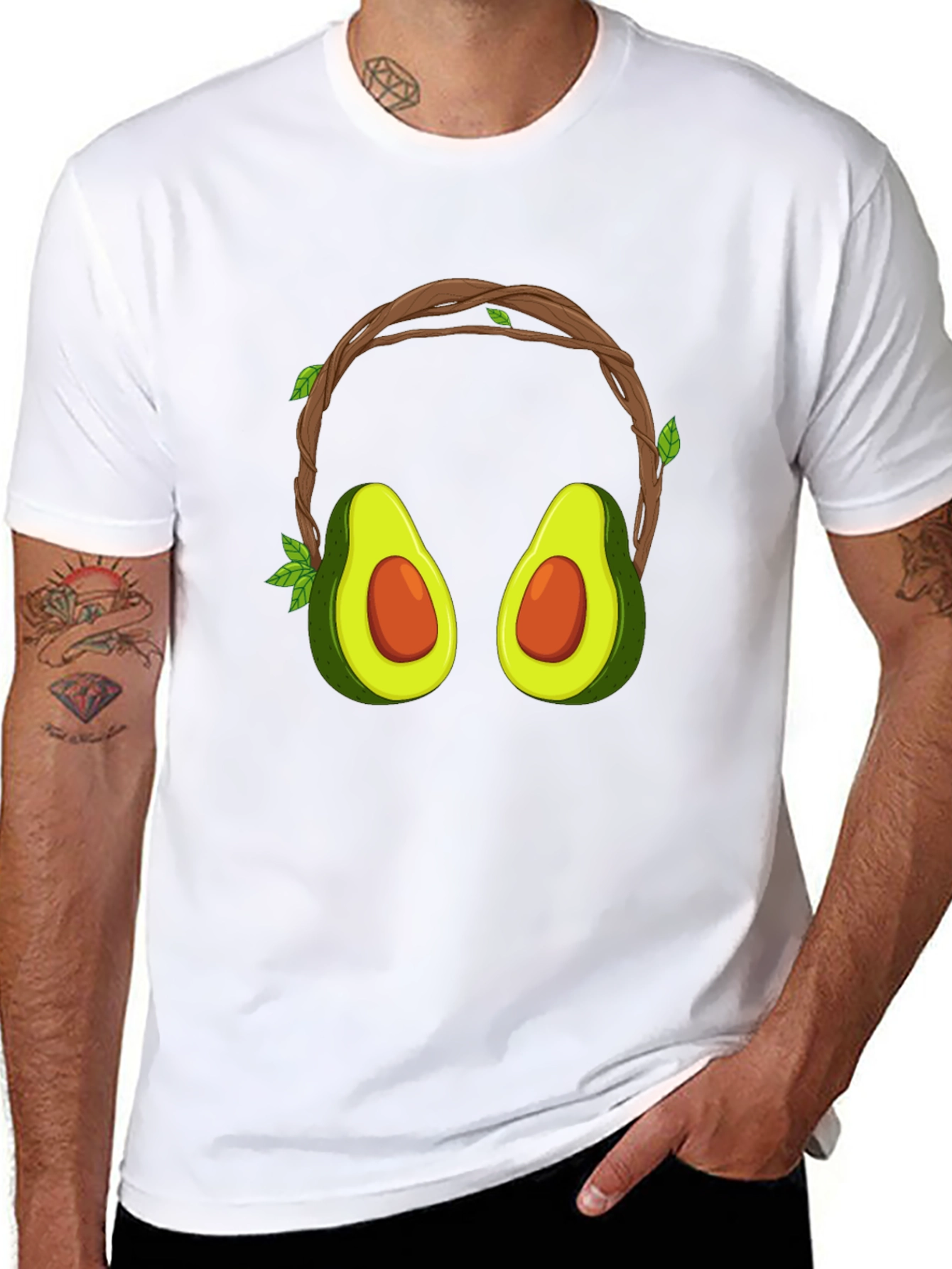 Avocado Headphone Graphic T-Shirt